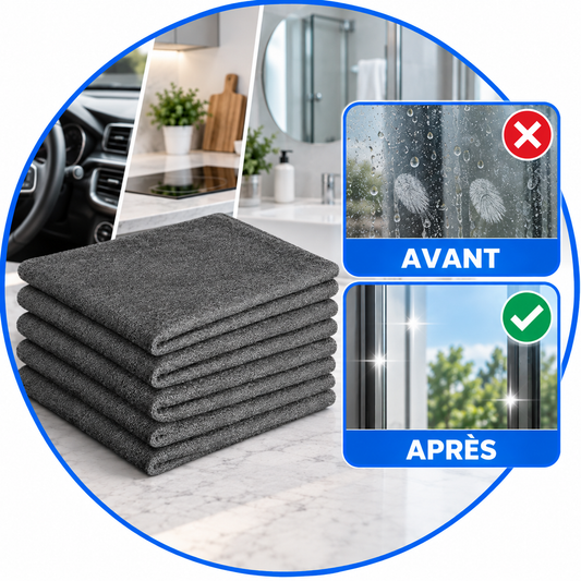 LA MICROFIBRE POUR DES SURFACES SANS TRACE NI PELUCHE — ZÉROTRACE™