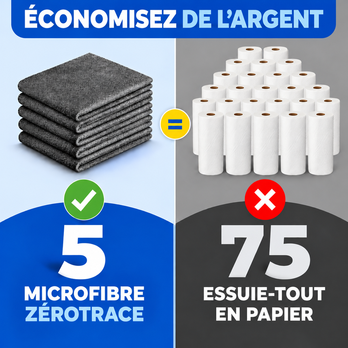 LA MICROFIBRE POUR DES SURFACES SANS TRACE NI PELUCHE — ZÉROTRACE™